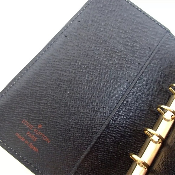 AUTH Louis Vuitton Black Epi Leather Agenda Notebook Passport Cover Card Holder - Picture 6 of 9